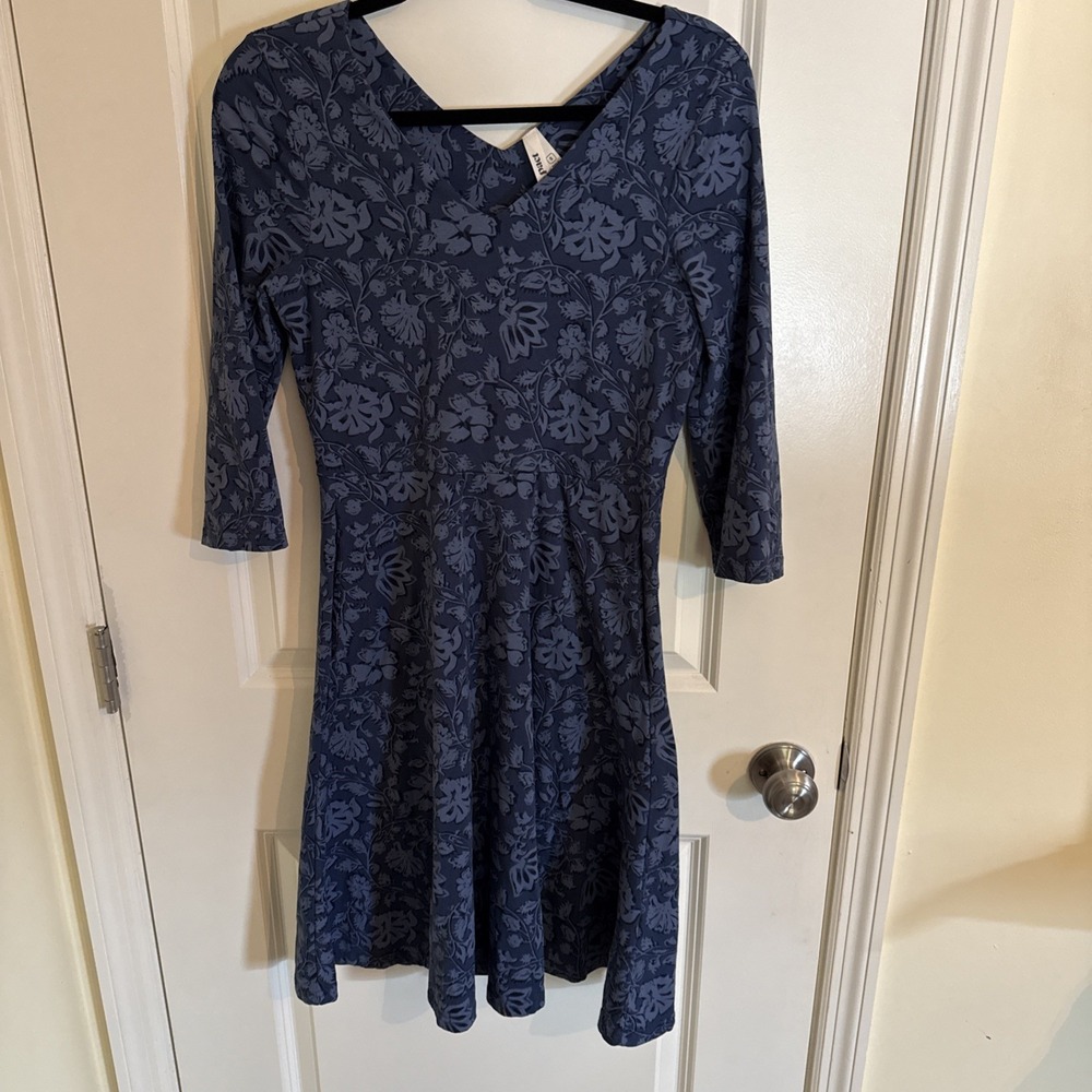 Pact Women's Fit & Flare Party Midi Dress Small Regular Navy Floral